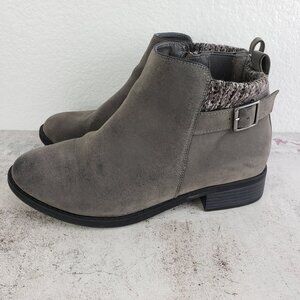 Torrid Gray Ankle Boots with sweater knit Trim